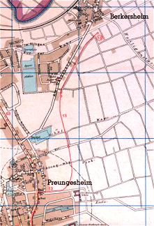 Streckenverlauf der 13 nach Berkersheim