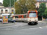 Pt-Wagen 670 auf Linie 12 am Prüfling Richtung Schwanheim am 22.08.2004