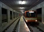U3-Probezug mit Wagen 471 auf Linie U4 in der Kehranlage Bockenheimer Warte am 17.01.2001